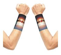 Elastic Wrist Compression Sleeves, Wrist Support for Pain Relief, 1 Pair | The Seaside Lighthouse Seamless Wristband Design Makes It Ideal For Fitness, Basketball, Tennis, And Typing.