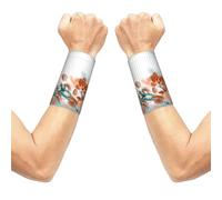 Elastic Wrist Compression Sleeves, Wrist Support for Pain Relief, 1 Pair | The Teal And Orange Orchid Seamless Wristband Design Makes It Ideal For Fitness, Basketball, Tennis, And Typing.