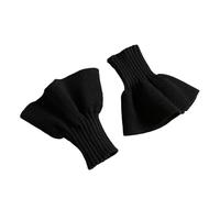 Elastic Wrist Cuffs Women's Knitted Elastic Anti-slip Ruffle Wrist Cuffs Keep Warm Cozy Solid Color Princess Fake Cuffs Photography Prop 1 Pair Black