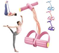 Elastic Yoga Pedal Puller Resistance Band,Fashion Puller Exercise,Multifunctional Foot Pedal Resistance Assistance Expander Chest Leg Band,Pedal Resistance Device for Full Body Workouts (Pink,4 Tube)