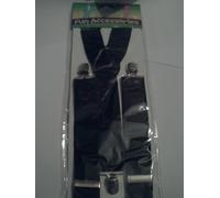 Elasticated Adjustable Braces Fancy Dress Accessory Red White Or Black 4cm Wide (Black)