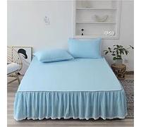 Elasticated Bed Skirt Ruffled Fitted Valance Sheet Bed Skirt Double Queen Single King Size Bedspread Bed Skirt Wrap 150*200CM 180*200CM 200*220CM Plain Dyed Solid Pattern Easy Care Hotel Quality
