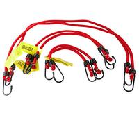 Elasticated Bungees Cords Bungee Military Army Basha Straps Variety Pack - 2 x 12", 2 x 18" + 2 x 30" (Red)