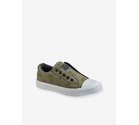 Elasticated Canvas Trainers for Boys green/print