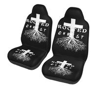 Elasticated Car Accessories Rooted In Christ Faith Religious White Cars Seats Protector Waterproof Cars Front Seat Covers For Sedans, Suv, Truck, 52X138Cm