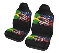 Elasticated Cars Front Seat Covers America And Jamaica Jamaican Flag Combine Eagle Car Accessories Nonslip Cars Seats Protector For Lorry, Sedans, Truck, 52X138Cm