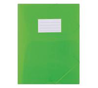 Elasticated File DONAU PP A4 480 Micron 3 Flaps Transparent Green/Document Archiving/Type-3-flap/Kind-with Elastic Band, with a Label/Index-N.a. / Pockets-N.a. / Material-PP/Dividers-N.a.