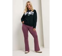 Elasticated Flared Leggings Yours Burgundy 22