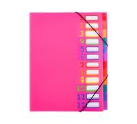 Elasticated Multi Section Paper File Organiser 12 Color Coded Compartment Expandable Folder Office Accessory Office School Supplies File Organiser Folder