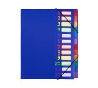 Elasticated Multi Section Paper File Organiser 12 Color Coded Compartment Expandable Folder Office Accessory Office School Supplies File Organiser Folder