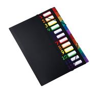 Elasticated Multi Section Paper File Organiser 12 Color Coded Compartment Expandable Folder Office Accessory Office School Supplies File Organiser Folder