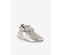 Elasticated Soft Leather Shoes for Babies gold