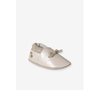 Elasticated, Soft Leather Slip-Ons for Babies pale pink