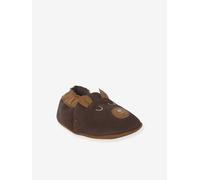 Elasticated, Soft Leather Slip-Ons for Babies set brown