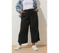 Elasticated Textured Culottes Yours Black 18