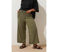 Elasticated Textured Culottes Yours Light Khaki 20