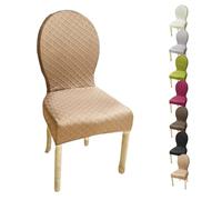 Elasticized Round Back Chair Covers for Dining Room, Set of 4/6, Non-Universal, Fits Small/Large Wooden Chairs, Oval Back Protector, Stretchable, H 1pcs, 1 Large