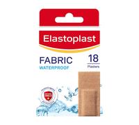 Elastoplast 18 Waterproof Fabric Plaster Strips (18 Strips), Large Pack of Fabric, Breathable, Waterproof