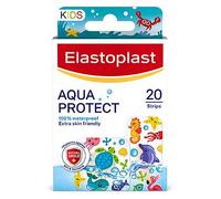 Elastoplast Aqua Protect Kids Plasters (20 Strips), 100% Waterproof and Flexible Plasters with Colourful Marine Designs for Minor Wounds, for Children