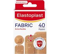 Elastoplast Extra Flexible Fabric Plaster Strips (40 Pieces), Extra Flexible Fabric Plasters, Breathable Plasters, Flexible Large Plasters