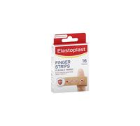Elastoplast Extra Flexible Finger Strip Plasters (16 Pieces), Flexible and Durable Plasters for Fingers, Stretchy Fabric Plasters, Plasters Waterproof