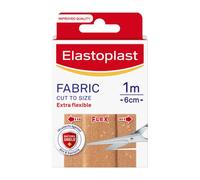 Elastoplast Fabric Cut to Size (1 m x 6 cm), Extra Flexible Wound Care, Moves with the Body, Water-Repellent & Breathable, 10 Strips