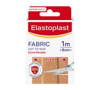 Elastoplast Fabric Cut to Size (1 m x 6 cm), Extra Flexible Wound Care, Moves with the Body, Water-Repellent & Breathable, 10 Strips