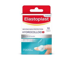 Elastoplast Hydrocolloid Wound Plasters Small (10 Bandages), Completely Waterproof Plasters for Faster Healing, Ultra Thin and Flexible for Second Skin Feel, Extra Strong Hold