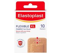 Elastoplast Knee & Elbow Flexible Fabric Plasters, Water Repellent and Extra Large Plasters, 10 Plasters