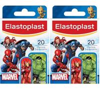 Elastoplast Marvel First Aid Plasters for Children - Assorted Sizes with Superhero Designs, Easy Removal and Skin-Friendly (20 Pieces, Pack of 2)