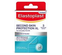 Elastoplast Second Skin Protection Faster Healing XL Dressings (3 Patches), Hydrocolloid Dressings with Advanced and Flexible Protection and Faster Wound Healing, Ultra-Thin and Waterproof