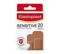 Elastoplast Sensitive Hypoallergenic Plasters Medium (20 Pieces), Everyday Wound Care for Painless Removal, Soft and Breathable Fabric, Strong Adhesive, Medium Skin Tone, for Sensitive Skin