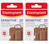 Elastoplast Sensitive Hypoallergenic Plasters Medium (20 Plasters), Everyday Plasters for Painless Removal, Soft and Breathable Fabric Plasters, Strong Adhesive, Medium Skin Tone Sensitive Plasters