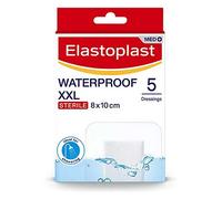Elastoplast Waterproof XXL Med+ Dressings (5 Pieces), Pack of First Aid Plasters, Large Plasters for Post-Operative Wounds, Waterproof Sterile Dressings for Wounds, 0% Latex, Clear