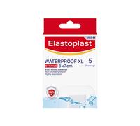 Elastoplast Waterproof XL Med+ Dressings (5 Pieces), Pack of First Aid Plasters, Large Plasters for Post-Operative Wounds, Waterpr