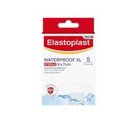 Elastoplast Waterproof XL Med+ Dressings (5 Pieces), Pack of First Aid Plasters, Large Plasters for Post-Operative Wounds, Waterproof Sterile Dressing for Wounds, 0% Latex, Flexible Material, Clear