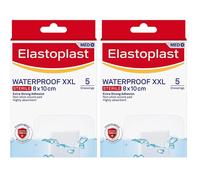 Elastoplast Waterproof XXL Med+ Dressings (5 Pieces), Pack of First Aid Plasters, Large Plasters for Post-Operative Wounds, Waterproof Sterile Dressi
