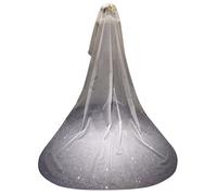 ELAWBTY 1T Plain Glitter Tulle Veil Long Wedding Bridal Veil F47, White/Opulent Garden, Cathedral length 118"(300cm)