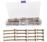 ELAYARD 1 Box Wooden Bed Crib Screws Bolts Nuts Assortment Box Carbon Steel Furniture Hardware Replacement Kit for DIY Beds Chairs Cots Sofa High Hardness Fastening