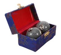 ELAYARD 1 Pair Chinese Baoding Balls 42Mm Yin Yang Grey Massage Hand Exercise Balls for Stress Relief Finger Therapy and Muscle Fitness