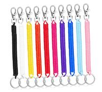 ELAYARD 10 Pcs Stretchy Spring Coil Keychain High Elasticity Spiral Key Rings for Secure Keys Multipurpose Wrist and Bag Chain Lanyards Vibrant Colors for Easy Access and Sharing