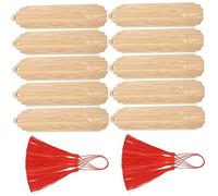 ELAYARD 10 Sets Wooden DIY Bookmarks Blank Page Markers for Reading Doodle and Graffiti Crafting with Hanging Tags for Students Writers Gifts and Decoration