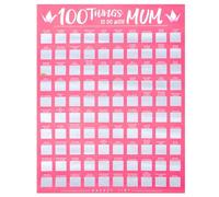 ELAYARD 100-Things to Do Mom Scratch Off Poster for Mother's Day, Pink Wall Decoration Family Activity Wish List, Double-Sided 4x6 Recipe Cards Included