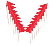 ELAYARD 100pcs Mini Blank Toothpick Flags Red Triangle Cake Toppers Food Markers for Appetizers Cupcakes Cheese Fruit Party Decorations Safe Non Toxic Material Elegant Presentation