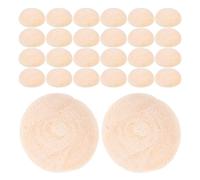 ELAYARD 100pcs Natural Half Wooden Craft Beads Smooth Surface Without Burrs Half Ball Shape for DIY Bracelets and Necklace Making Unfinished Wood Beads