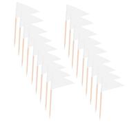 ELAYARD 100pcs Small Mini Toothpick Flag Toppers for Food Triangular White Blank Cupcake Picks for Buffet Cheese Fruit and Dessert Labeling Stable and Stylish Food Markers for Party