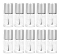 ELAYARD 10pcs 15ml Glass Nail Polish Bottles with Brush Silver Cap Empty Sub Package Containers for DIY Nail Art and Cosmetic Storage