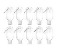 ELAYARD 10pcs 50ml Refillable Bottles with Hook Travel Hand Sanitiser Containers Petg Plastic Leakproof Press Bottles for Lotion and Alcohol Gel Outdoors Random Color Assorted style