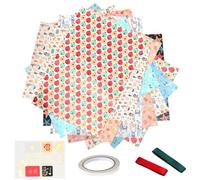 ELAYARD 10pcs Birthday Wrapping Paper Set with Cartoon Animal Copperplate Floral Packaging Paper for Wrap, Bouquet and Book Cover, Suitable for Valentine’s Day and Party