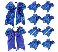 ELAYARD 10pcs Cheer Hair Bows for Sequin Design Versatile Hair Ribbons and Scrunchies for Ponytails Party and Daily Use Suitable for Cheerleading and Various Hairstyles